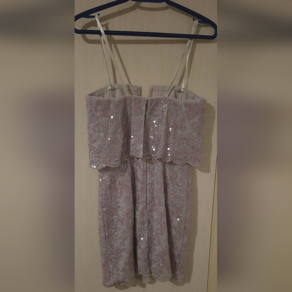 BCBGMAXAZRIA “Kate” Strapless Lace Sequin Dress — Lilac Mauve (Size 0) - Picture 2 of 9